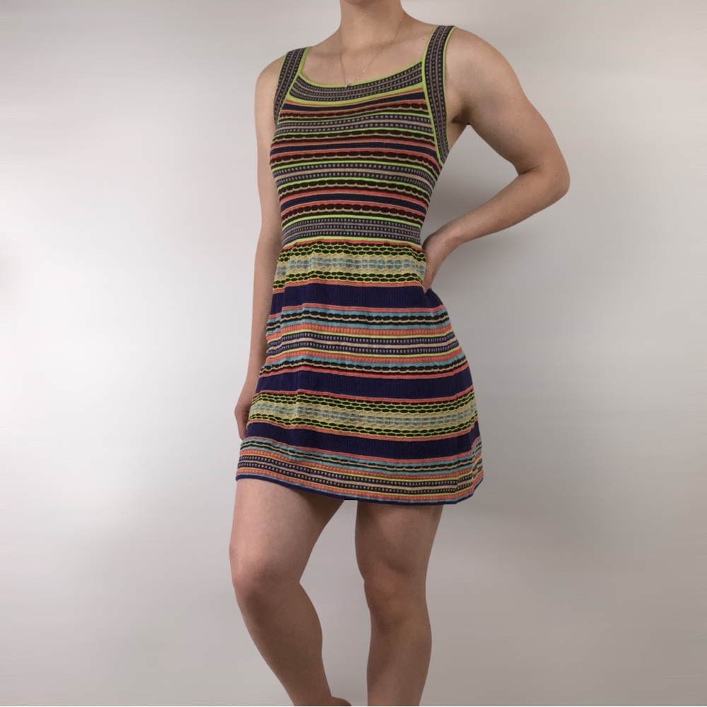 Missoni Knit Striped Mini Dress Blue Multicolour Swim Summer Size S/4